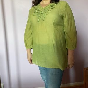 Green Silky Top